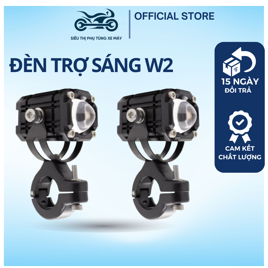 Đèn Bi Cầu Mini W2 Trợ Sáng 3 Chế Độ Tích Hợp Auto Passing Bản Mới Sáng Mạnh Ổn Định Dễ Lắp