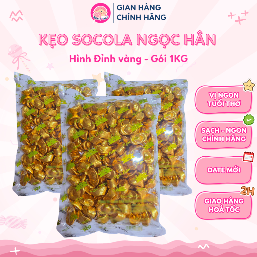 Kẹo Socola Thỏi Vàng Ngọc Hân 1kg, Túi Kẹo Socola Vàng Nén 9999 Ăn Vặt Cho Bé | Mimi's Shop