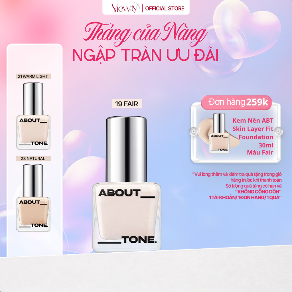 [Date tháng 12/2026] Kem Nền ABOUT TONE Skin Layer Fit Foundation 30ml Che Khuyết Điểm Lớp Nền Mịn M