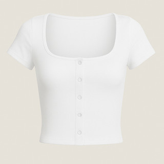 Áo Croptop Cổ Chữ U Chất Len Tăm Nữ Ôm Dáng Tay Ngắn Nút Bấm Thời Trang Cá Tính CR04 CinZy SG