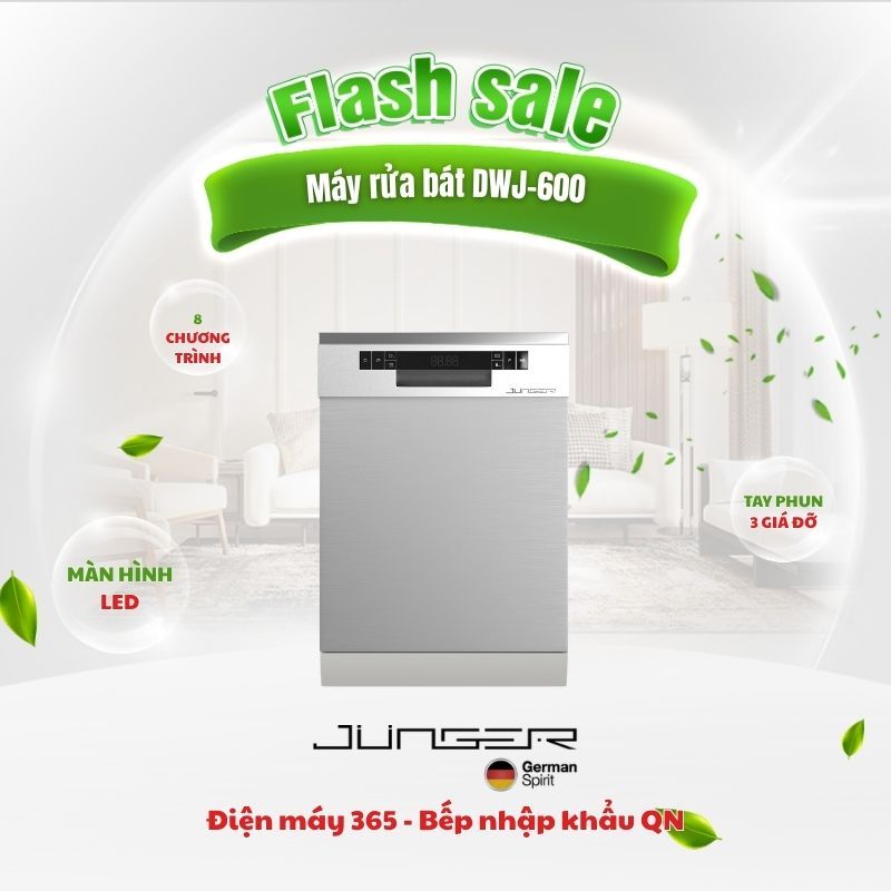 Máy Rửa Bát Độc Lập Junger DWJ-600 14 Bộ Sấy Turbo Dry – Dung Tích Lớn Tiết Kiệm Nước