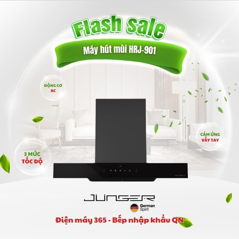 Máy Hút Mùi Junger HRJ-901 Kính Đen 90cm Hút Cực Mạnh 3 Tốc Độ – Công Suất Lớn Hút Khử Mùi Hiệu Quả