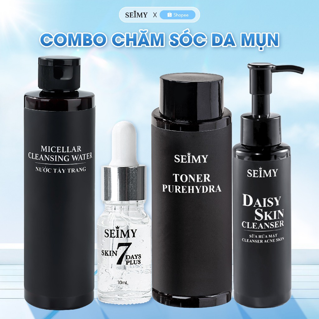 Combo Chăm Sóc Da Dầu, Mụn Seimy 4 bước
