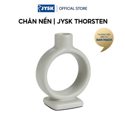 Chân nến | JYSK THORSTEN | sứ | xanh lá nhạt | R6xD11xC15cm