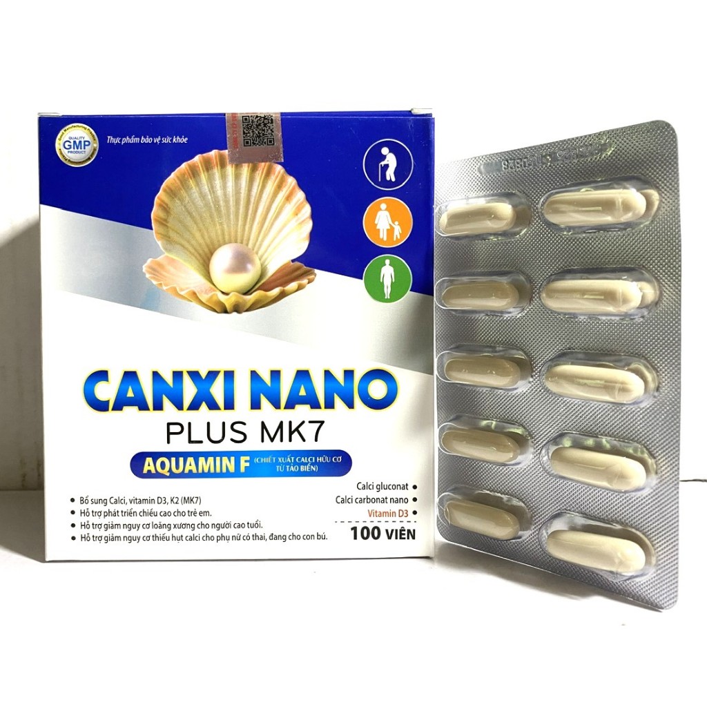 CANXI NANO PLUS MK7 GIÚP BỔ SUNG CANXI, chống còi xương, loãng xương phát triển chiều cao hôp dang