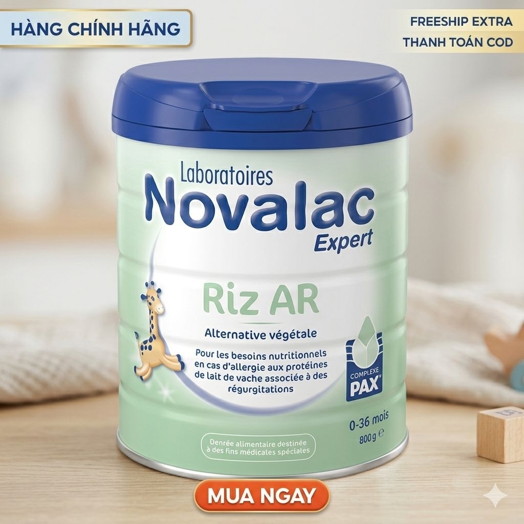 [DATE 2028 đủ bill] Sữa Gạo Novalac Riz AR Chống Dị Ứng, Trào Ngược Không Lactose | Hộp 800g – Pháp