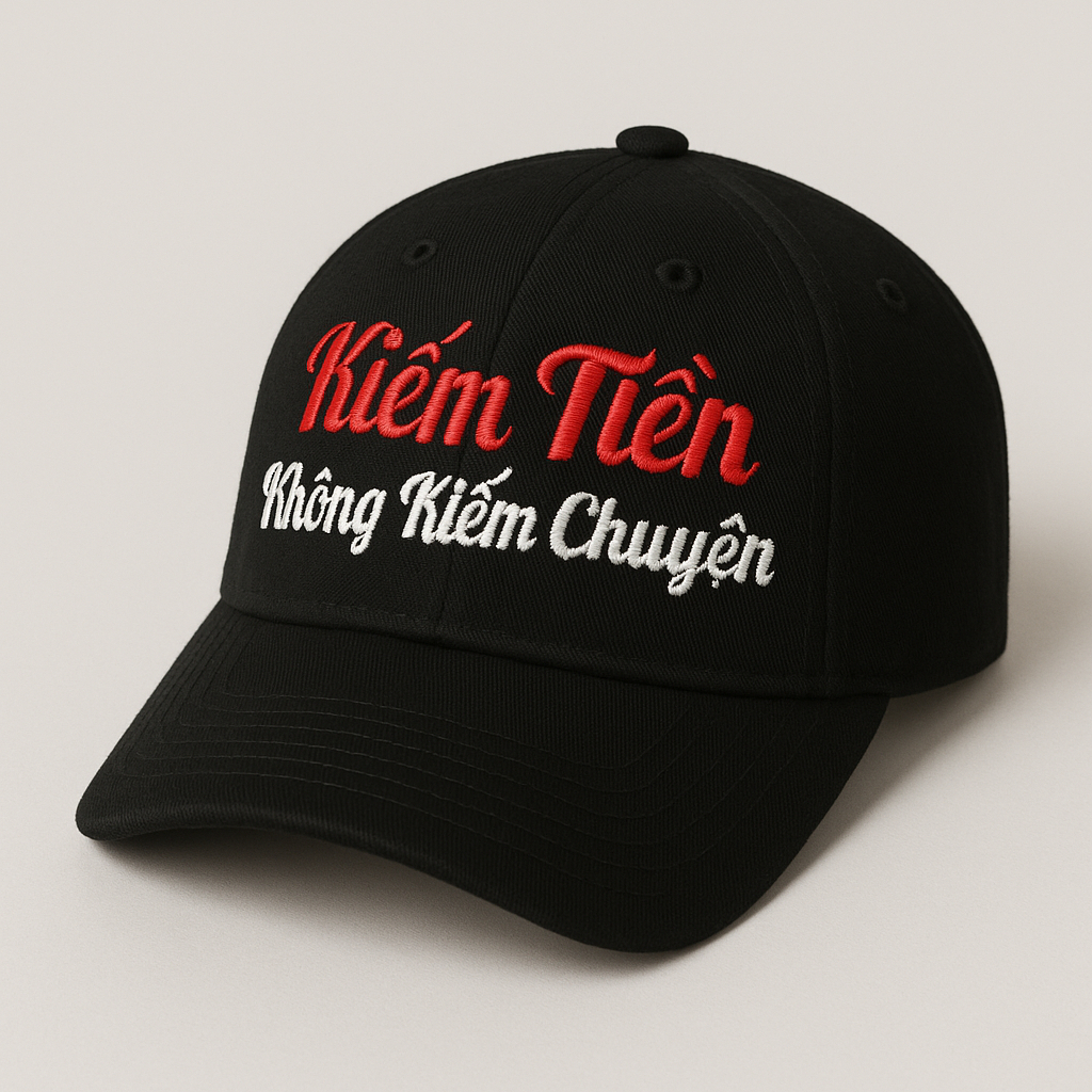 Mũ Lưỡi Trai Thêu “Kiếm Tiền Không Kiếm Chuyện” – Deal 9K