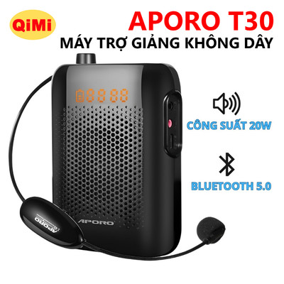 Máy Trợ Giảng Không Dây APORO T30 UHF - Công Suất 20W, Có Bluetooth, Đa Dạng Kết Nối, Dễ Sử Dụng