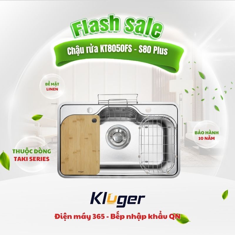 [Tặng Vòi] Chậu rửa chén Kluger KT8050FS – S80 Plus ĐƯỜNG CONG TINH TẾ