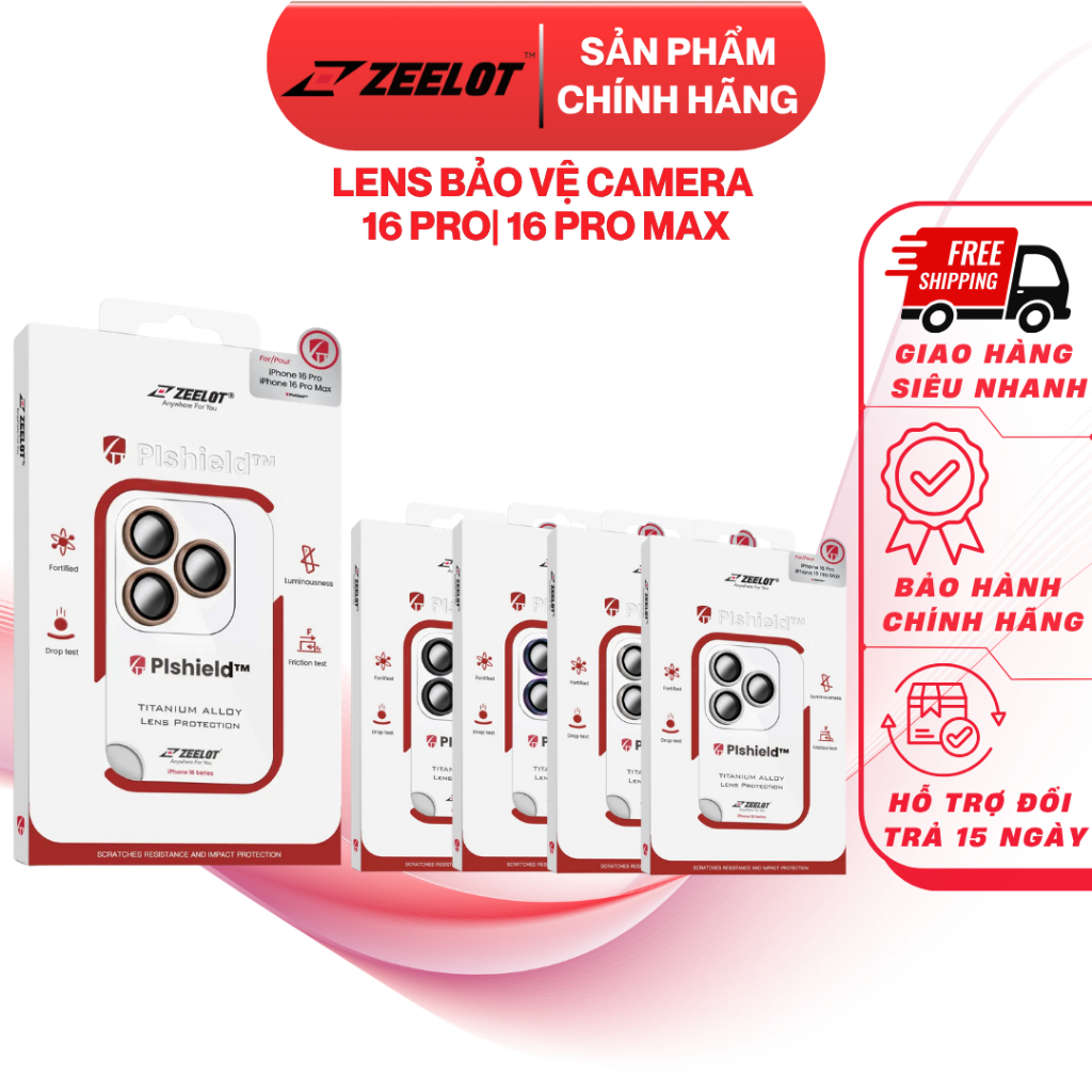 Lens Zeelot Bảo Vệ Camera Hạn Chế Trầy Xước Hàng Chính Hãng cho iP 16 Pro Max| 16 Pro