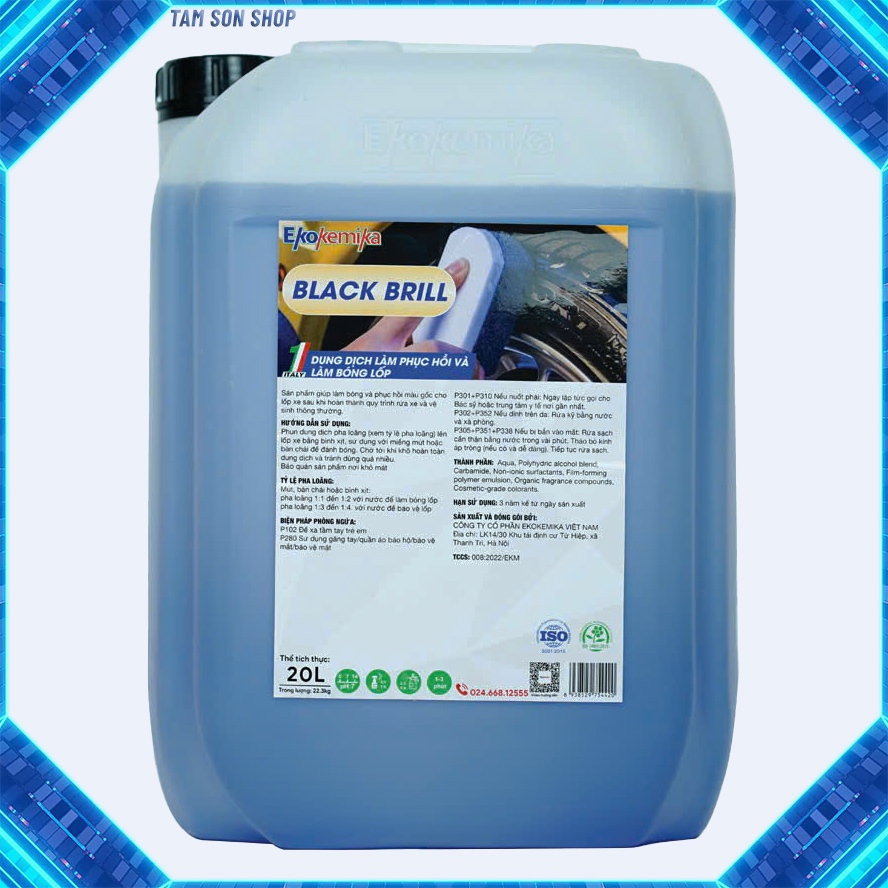 Dung dịch bảo dưỡng lốp xe Ekokemika Black Brill can 20 lít