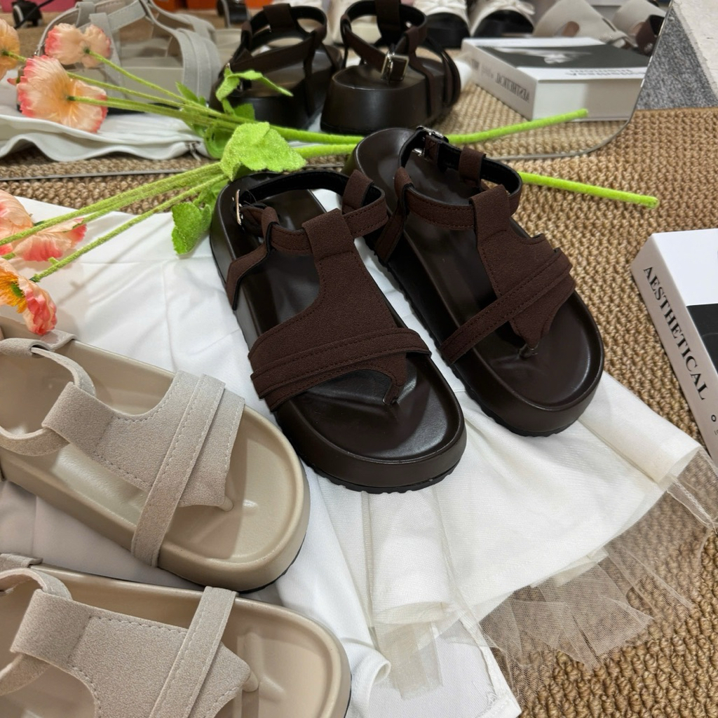 Dép Sandal Quai Hậu Nữ Kẹp Ngón LD2604 Khoá Hậu Da Lộn Nhiều Màu | BigBuy360 - bigbuy360.vn
