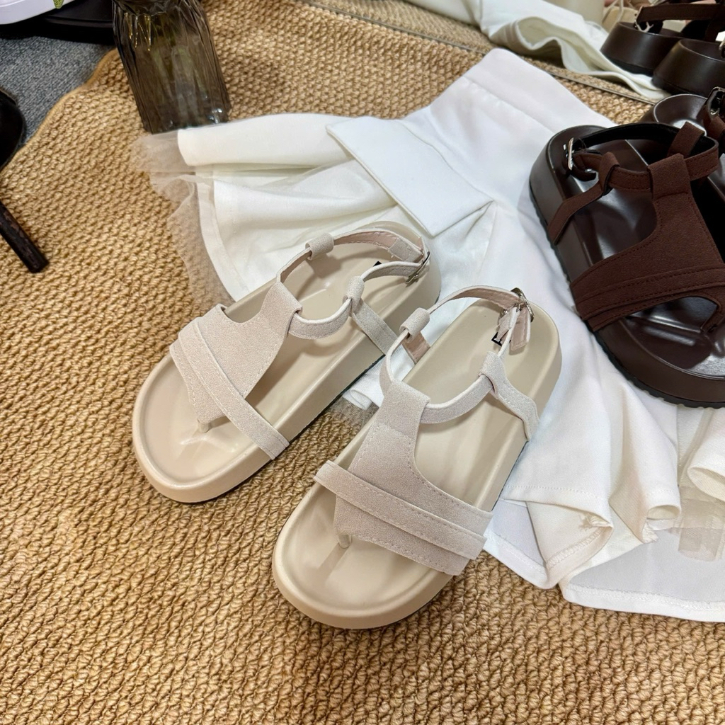 Dép Sandal Quai Hậu Nữ Kẹp Ngón LD2604 Khoá Hậu Da Lộn Nhiều Màu | BigBuy360 - bigbuy360.vn