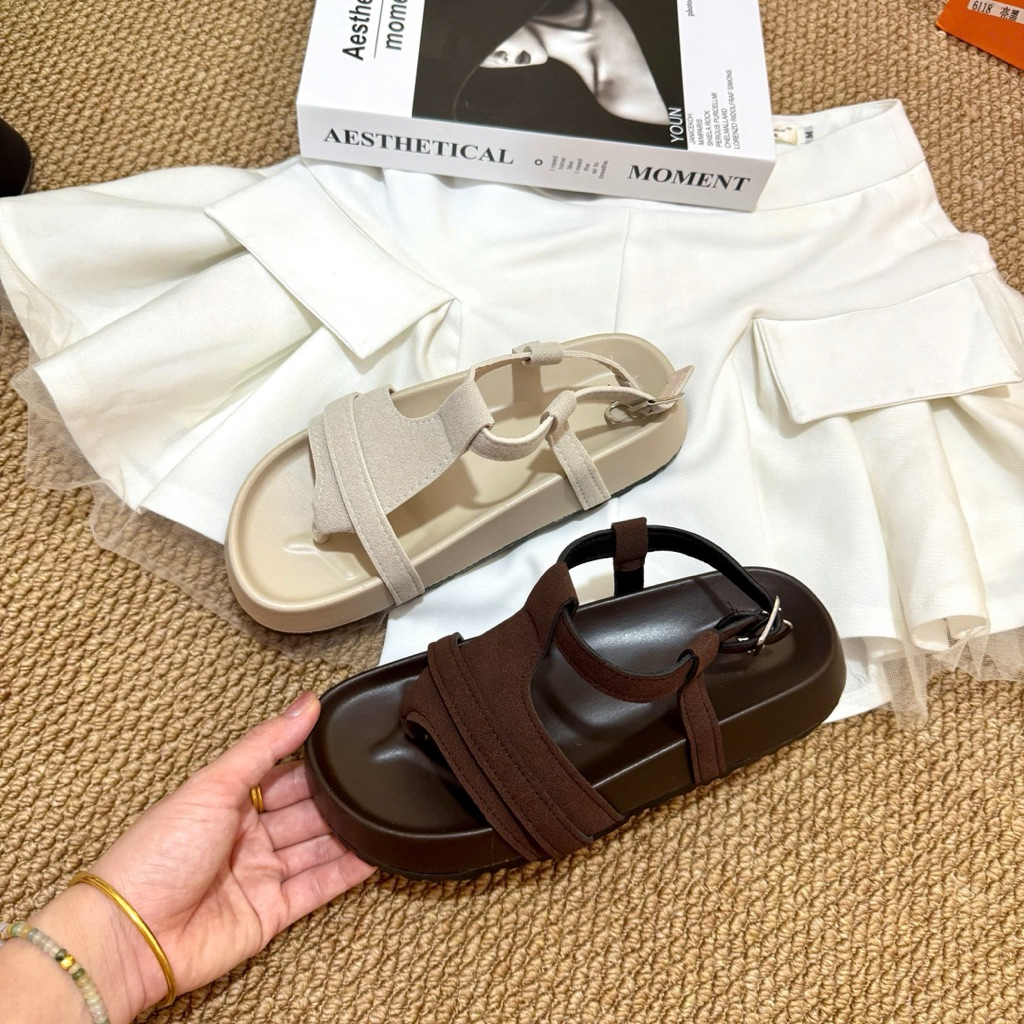 Dép Sandal Quai Hậu Nữ Kẹp Ngón LD2604 Khoá Hậu Da Lộn Nhiều Màu | BigBuy360 - bigbuy360.vn