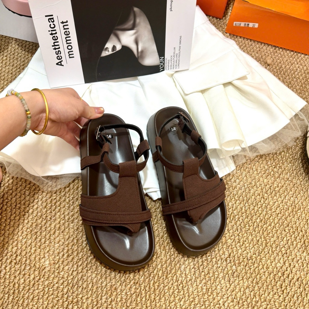Dép Sandal Quai Hậu Nữ Kẹp Ngón LD2604 Khoá Hậu Da Lộn Nhiều Màu | BigBuy360 - bigbuy360.vn