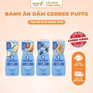 Bánh Ăn Dặm Gerber Puffs Hình Ngôi Sao 42G Đủ Vị Cho Bé 8M+