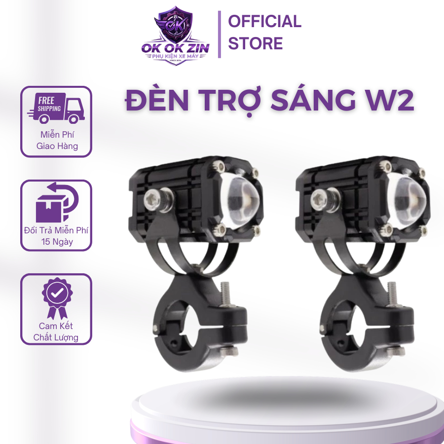Đèn Trợ Sáng Bi Cầu Mini W2 3 Chế Độ Auto Passing Phiên Bản Mới Ánh Sáng Mạnh Bền Ổn Định Dễ Lắp