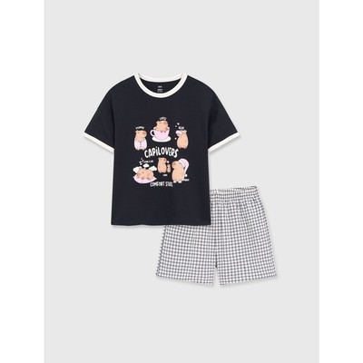 Bộ quần áo bé gái CANIFA bộ thun hè cộc tay chất cotton pha mềm mại thoáng mát 1LS26S006