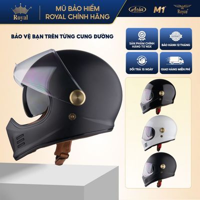 Mũ Bảo Hiểm Full Face Royal M186 2 Kính Che Mặt Classic, Nam Nữ Đi Phượt, Moto, BH 12 Tháng Tại NSX