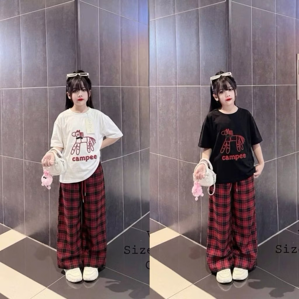 [DOKID] QA86-bộ kẻ quần dài thô mềm mát lịm