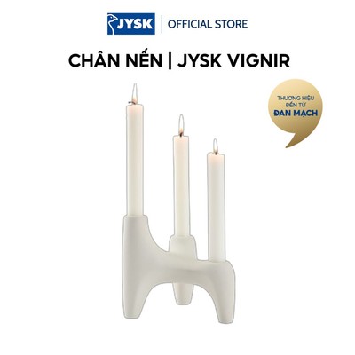 Chân nến | JYSK VIGNIR | gốm | xám | R13xD16xC15cm