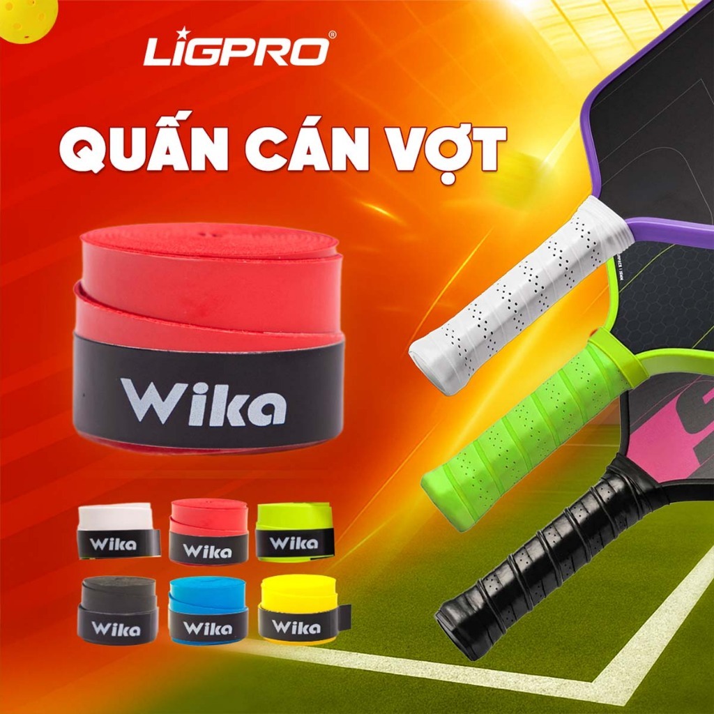 Quấn Cán Vợt Pickleball Tennis Cầu Lông Wika W002 Chính Hãng PU Chống Mồ Hôi Chống Nước Thấm Hút Tốt