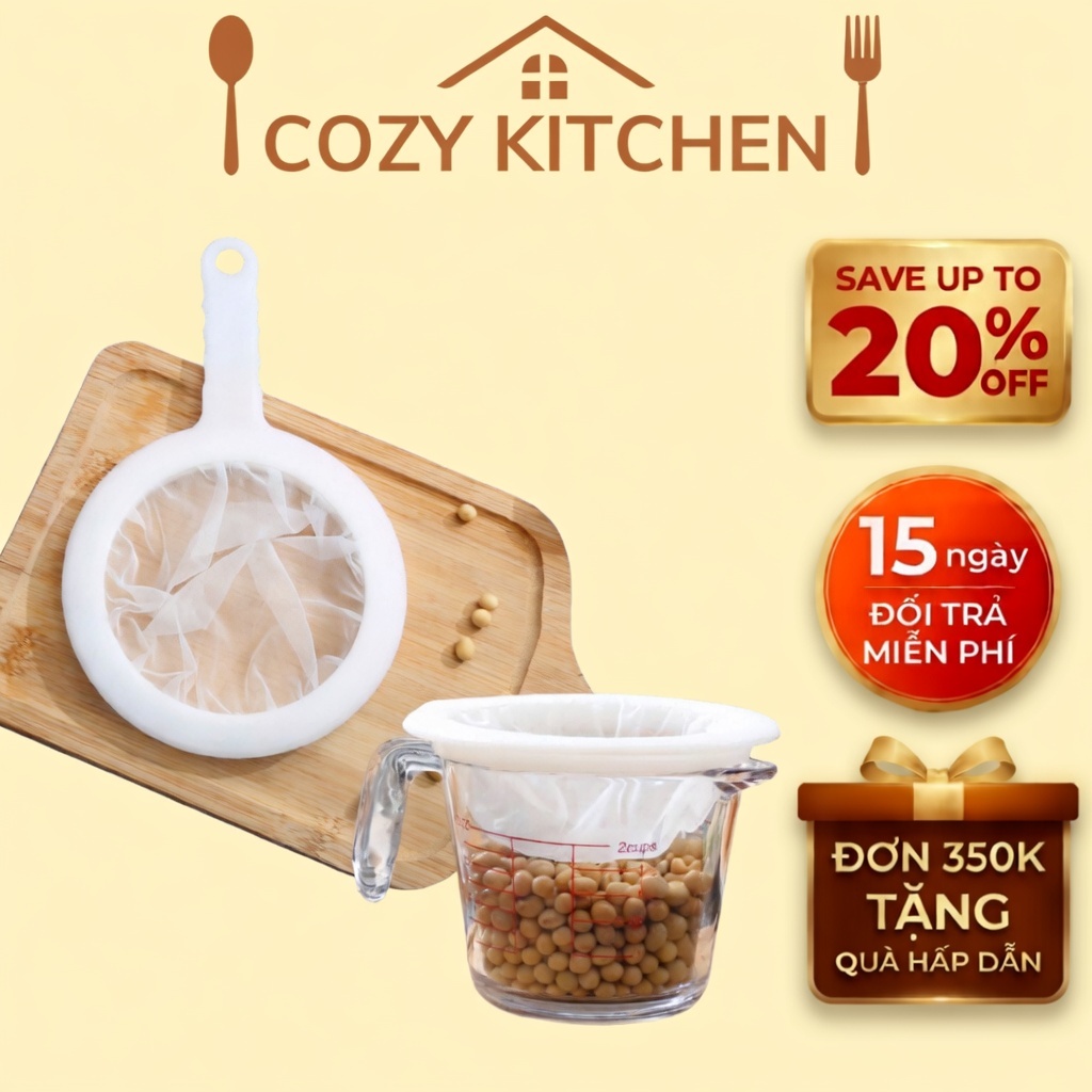 Rây Lọc Sữa Đậu Nành, Sữa Hạt, Nước Trái Cây, Rây Vải Lọc Cặn, Lọc Bã Mắt Lưới Siêu Nhỏ