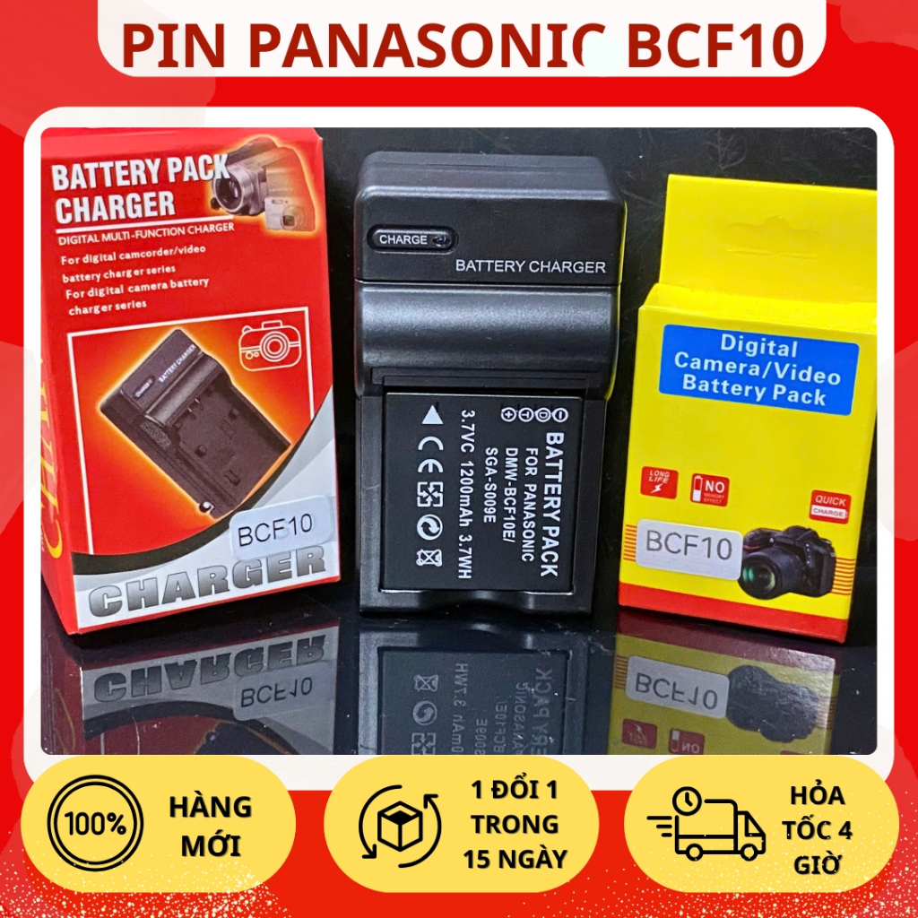 Bô Pin, Sạc Thay Thế Panasonic DMW - BCF10 Cho Lumix FFH20, FH22, F2, F3