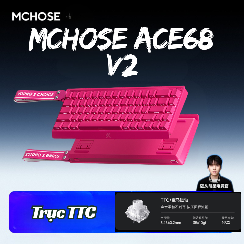 Bàn phím cơ Rapid Trigger Mchose ACE68 V2 - Poling Rate 8000hz - LED RGB - App marco - Hỗ trợ SOCD , RS , MT | BigBuy360 - bigbuy360.vn