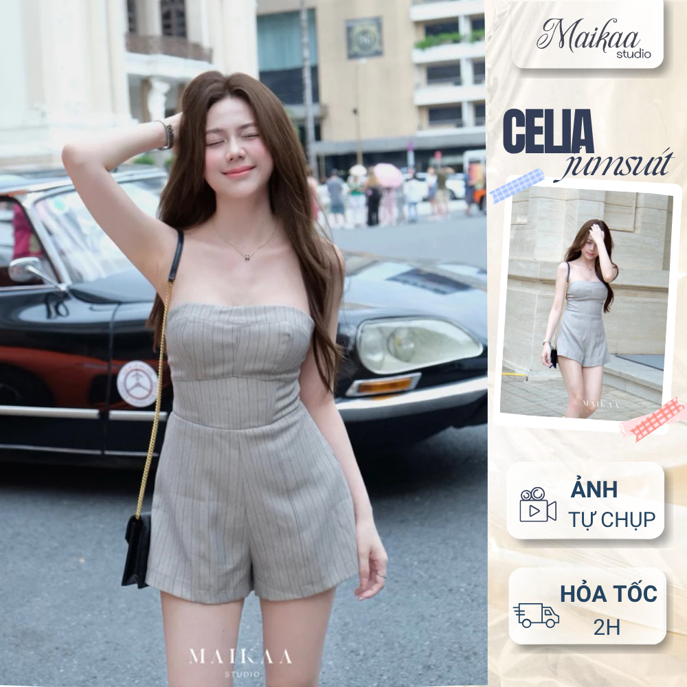 Maikaa Studio - jumsuit corset đan dây sau lưng - Celia Jumsuit Gray