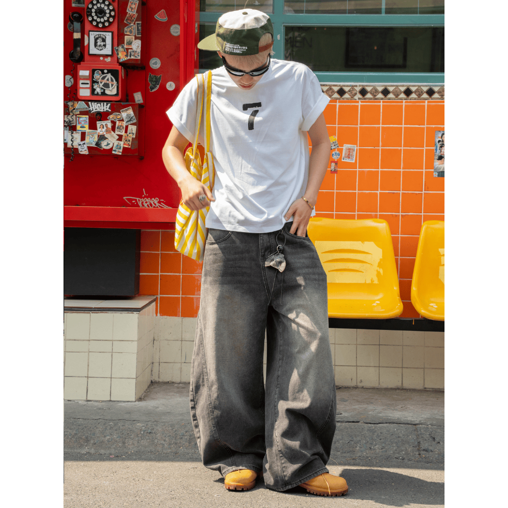 Quần Jean Ống Bí Cho Nữ Dễ Phối Cá Tính Chất Liệu Denim Đứng Form Wash Vintage Quần Rộng IDYLLIC | BigBuy360 - bigbuy360.vn
