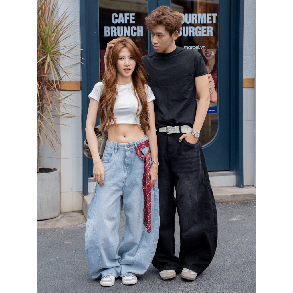 Quần Jean Ống Suông Rộng IDYLLIC Unisex Nam Nữ Thời Trang Che Khuyết Điểm Phong Cách Hàn Quốc | BigBuy360 - bigbuy360.vn