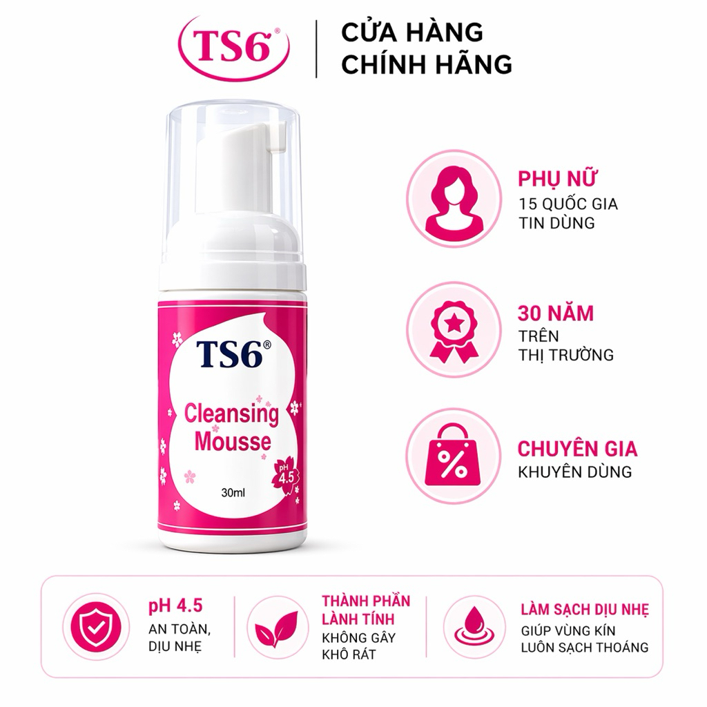 Dung dịch vệ sinh phụ nữ TS6 loại 30ml SKU30