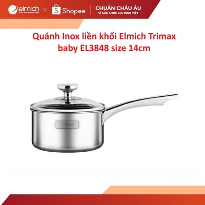 Quánh Inox nguyên khối Elmich baby EL3848 size 14cm