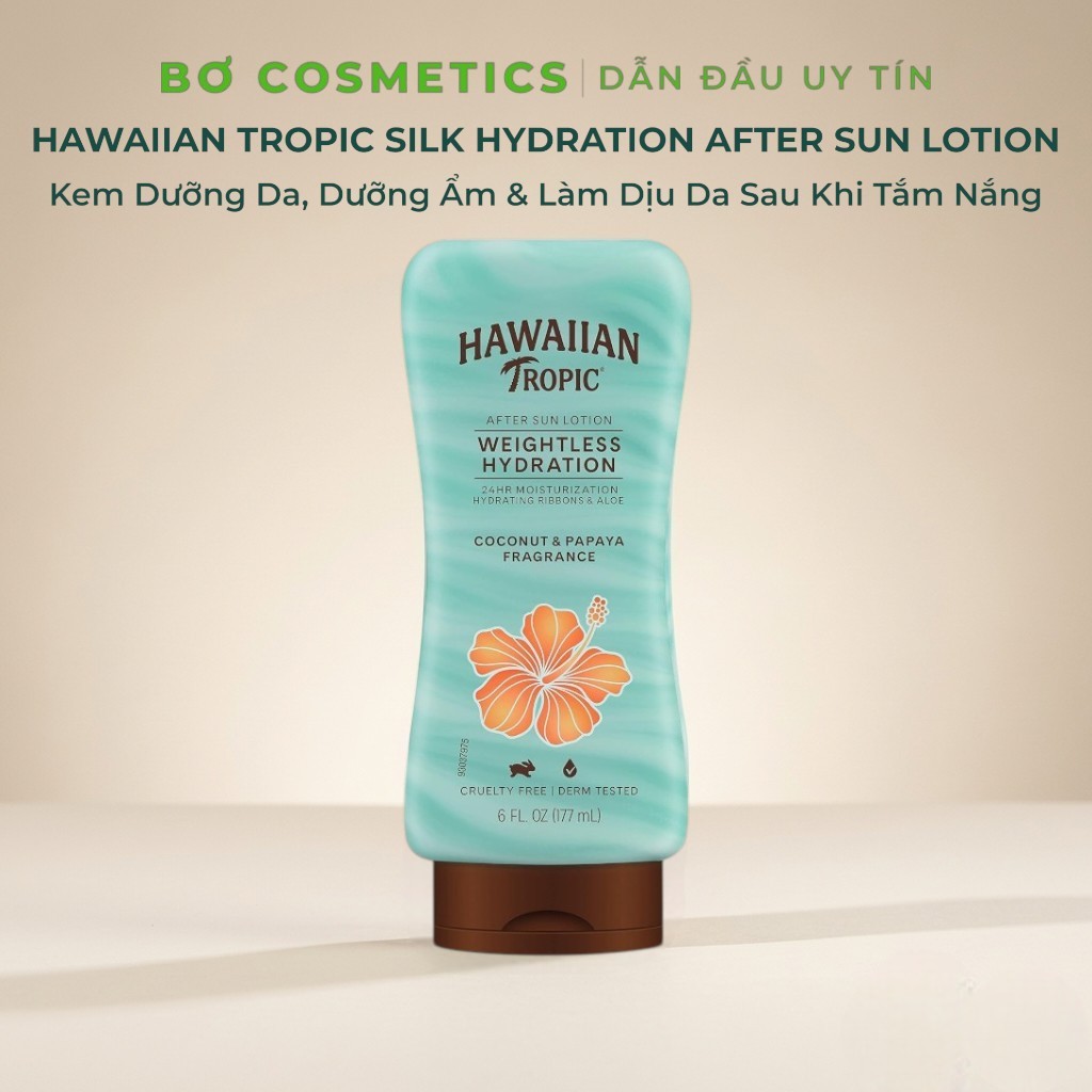 Kem Dưỡng Da Hawaiian Tropic Weightless Hydration After Sun Lotion - 177mL -  Cấp Ẩm, Làm Dịu da Sau