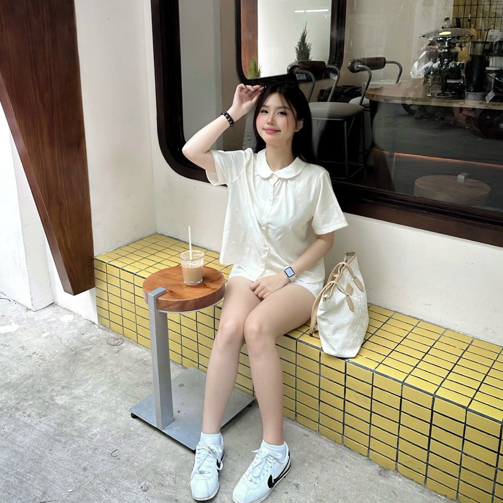 Áo Sơ Mi Cổ Sen Tay Ngắn Hana Style Hàn - Form Vừa Thanh Lịch - ToGoCloThing | BigBuy360 - bigbuy360.vn