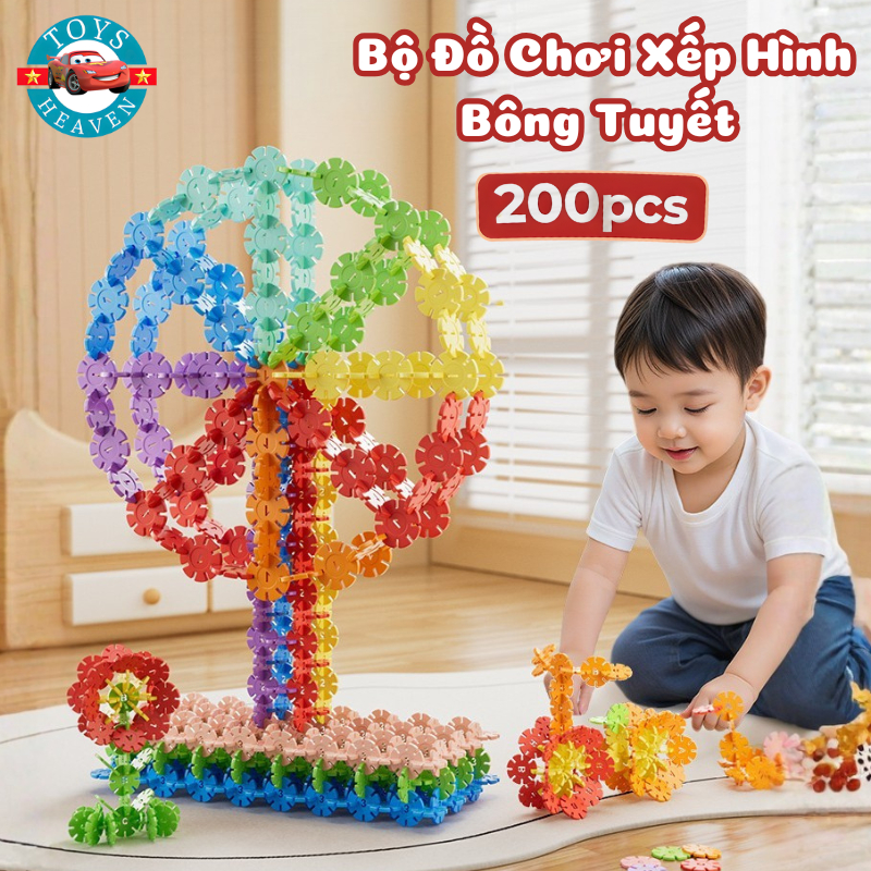 Bộ Đồ Chơi Ghép Hình 3D Mideer Snowflake Blocks 200 Chi Tiết - Hộp Đồ Chơi Xếp Hình Sáng Tạo Cho Bé 