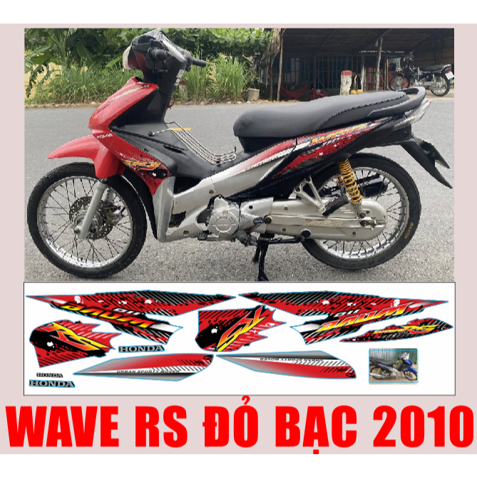 TEM RỜI WAVE RS ĐỎ BẠC 2010 DECAL 3 LỚP