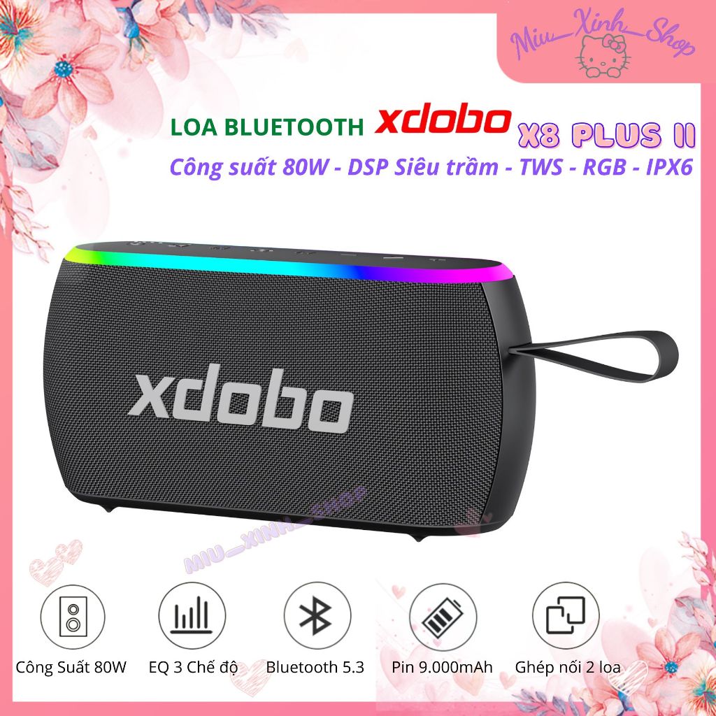 ★Chính hãng★ Loa Bluetooth Xdobo X8 Plus II 80W Siêu Trầm Led RGB Bản Nâng Cấp Của Xdobo X7 X8 II X8
