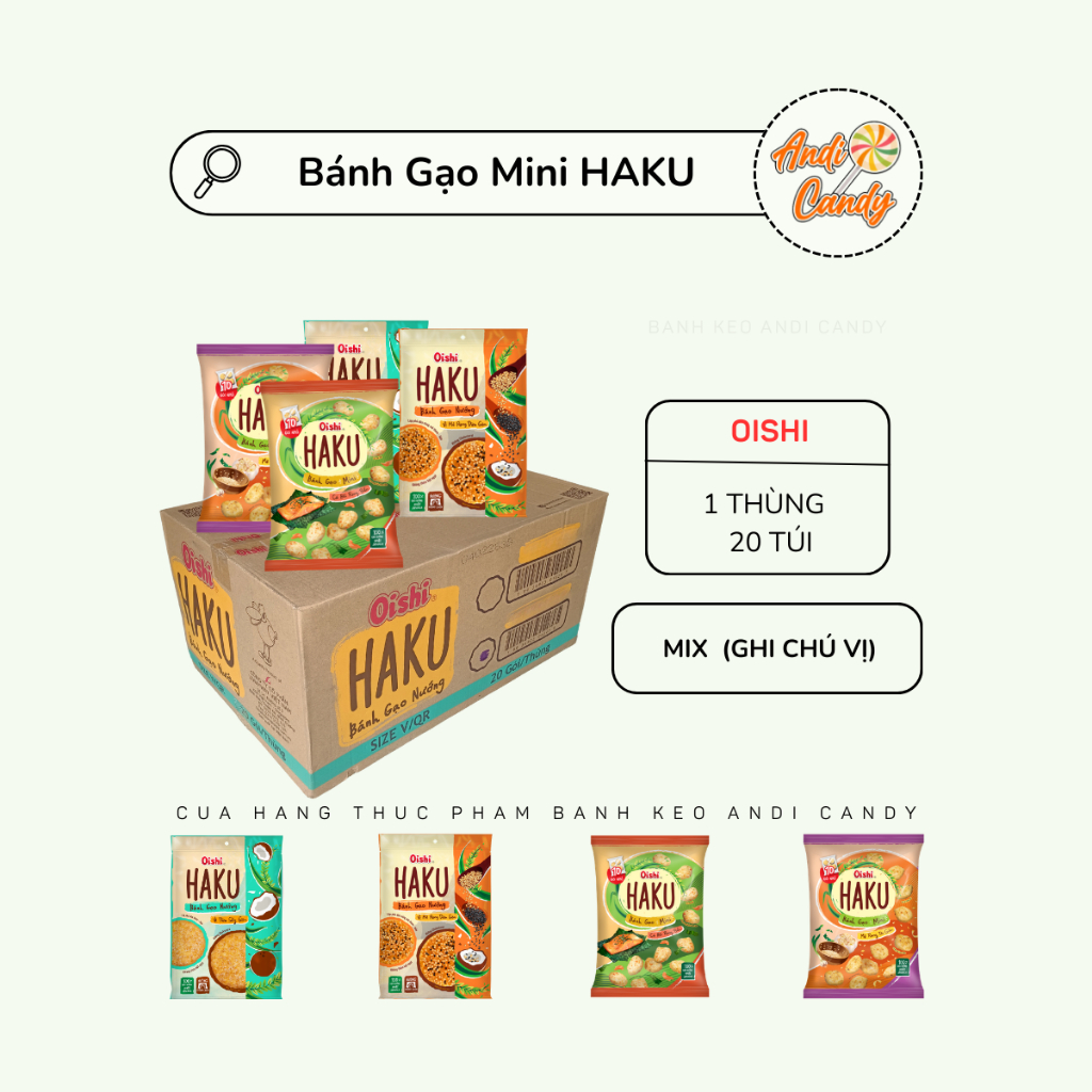 Bánh Gạo Haku Oishi Thùng 20 gói
