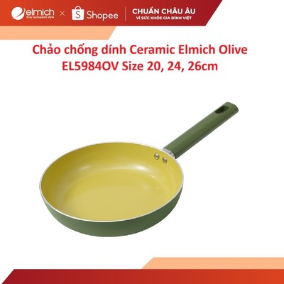 SVIP - Chảo chống dính Ceramic elmich Olive EL5984OV Size 20, 24, 26cm
