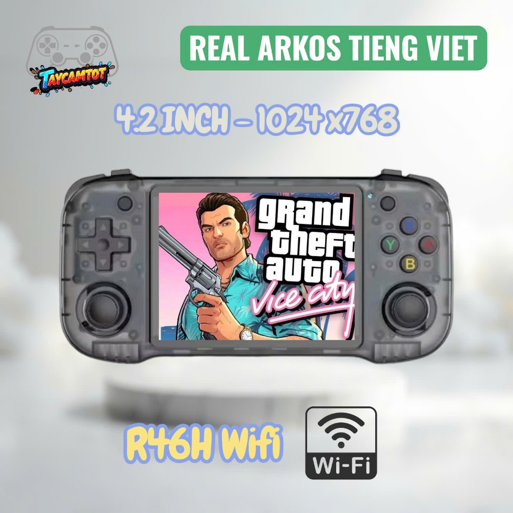Retro Console R46H WIFI REAL ArkOS - Máy chơi game cầm tay màn hình lớn - bản nâng cấp của R36S và R