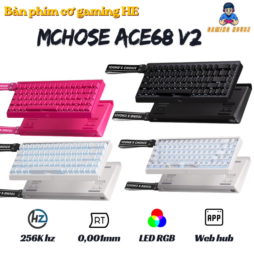 Bàn phím cơ Rapid Trigger Mchose ACE68 V2 - Poling Rate 8000hz - LED RGB - App marco - Hỗ trợ SOCD , RS , MT | BigBuy360 - bigbuy360.vn