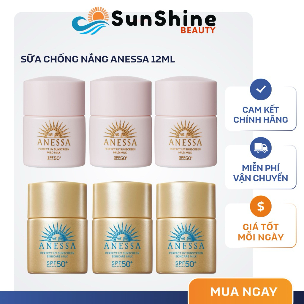 [MINISIZE] Sữa Chống Nắng Cho Da Nhạy Cảm Anessa Perfect UV Sunscreen Mild Milk/Skincare Milk 12ml
