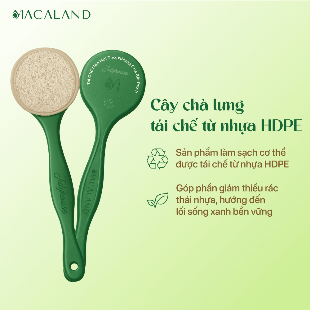 Cây Chà Lưng Tẩy Tế Bào Chết Body MACALAND Làm Từ Nhựa Tái Chế HDPE