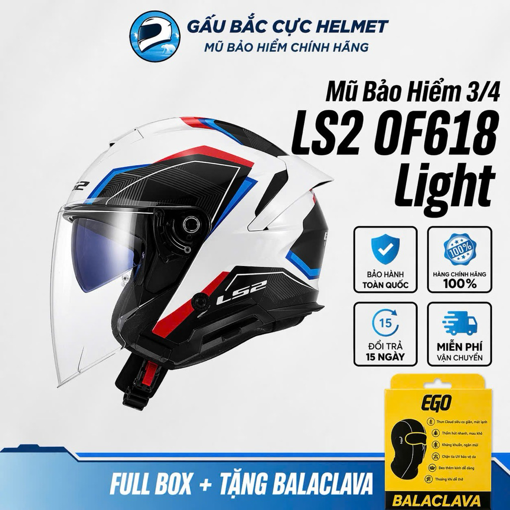 LS2 OF618 helmet – Mũ 3/4