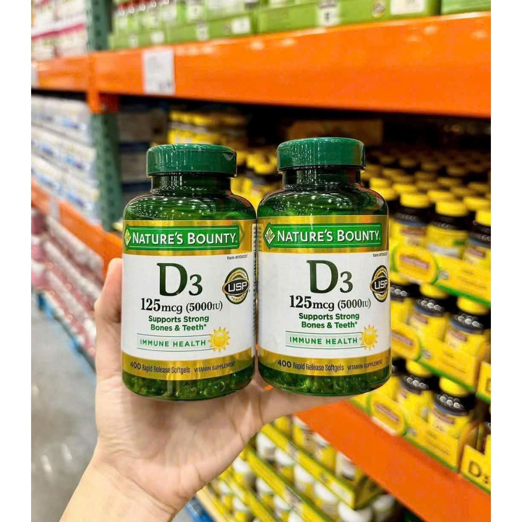Viên uống bổ sung Vitamin D3 Nature’s Bounty Vitamin D3 5000IU 400 viên
