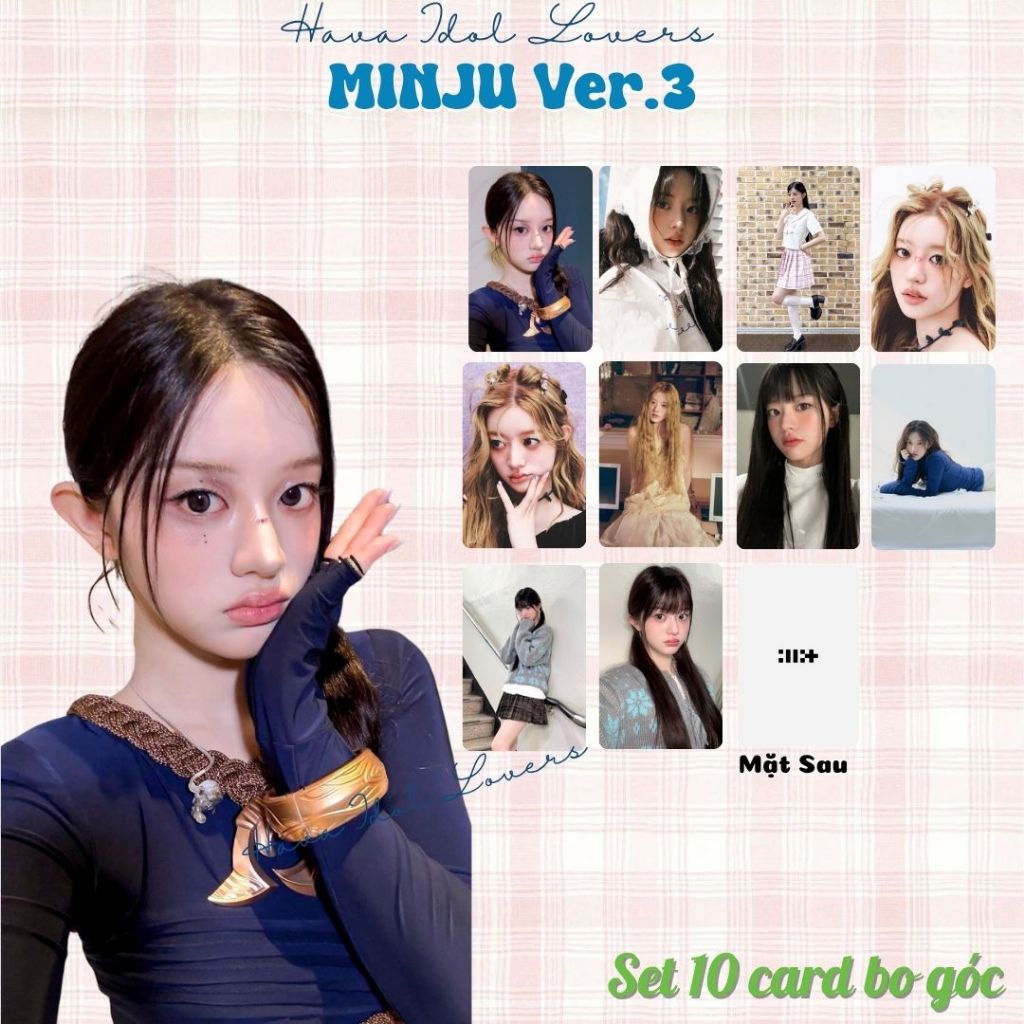 SET 10 Card Bo Góc Minju ILLIT - Bộ Photocard Ver "Elegant Muse" tặng kèm Sleeves