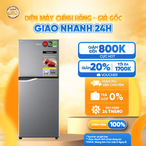 NR-BA190PPVN - Tủ Lạnh Panasonic Inverter 170 lít