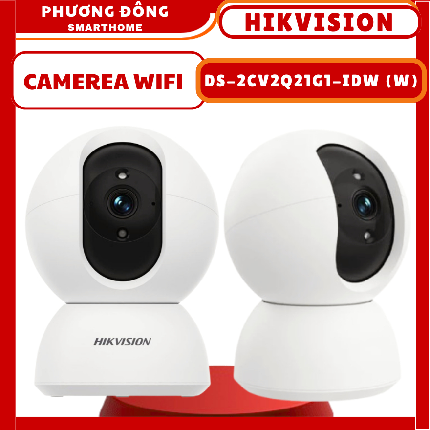 CAMERA WIFI TRONG NHÀ HIKVISION DS-2CV2Q21G1-IDW (W) 2MP - Xoay 360 Độ, Đàm Thoại Hai Chiều, Hồng Ng